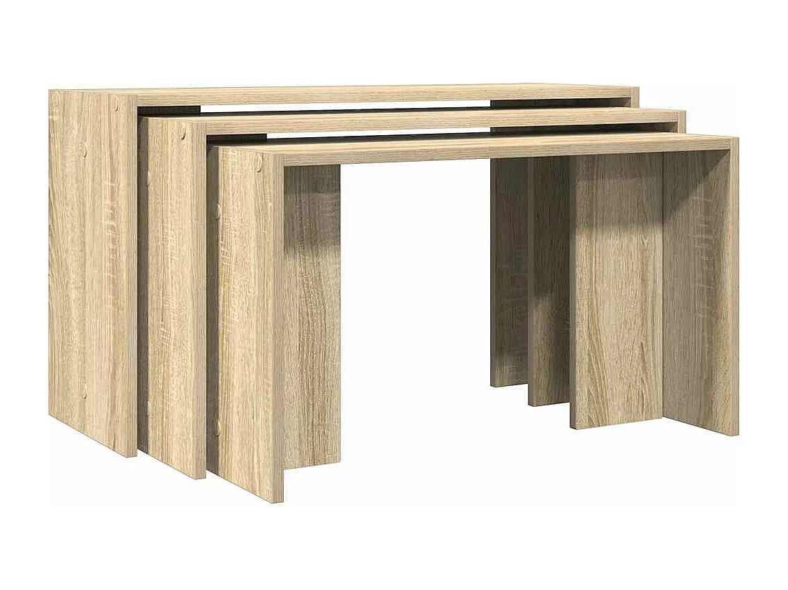 Tables gigognes 3 pcs chêne sonoma bois d'ingénierie