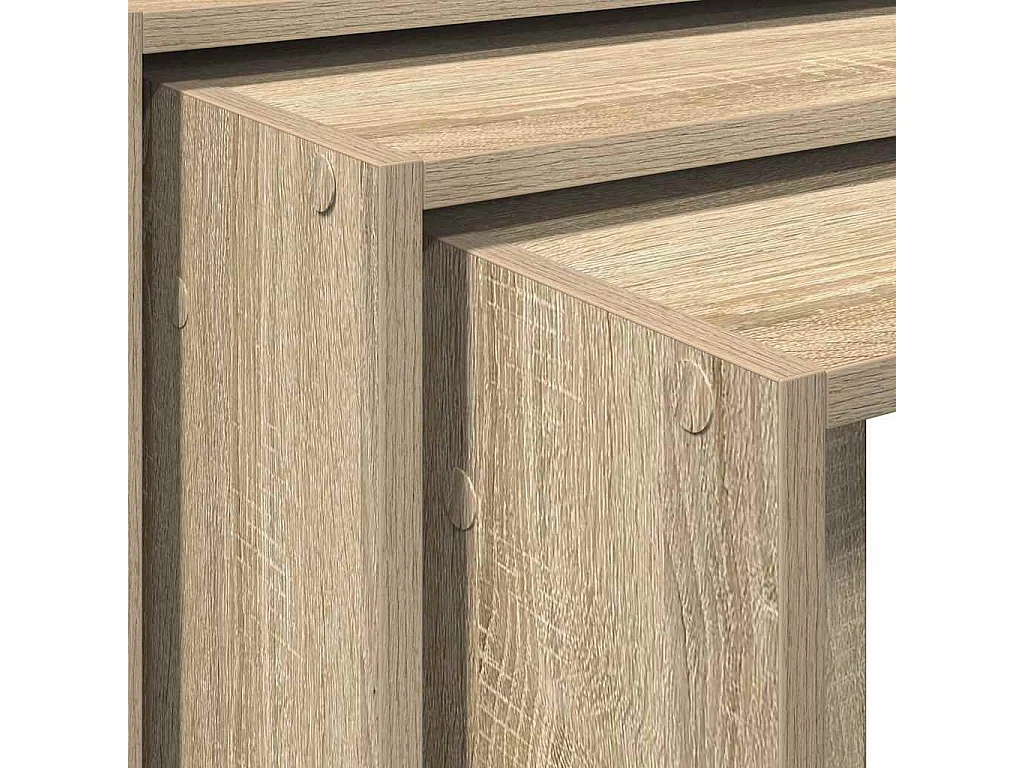 Tables gigognes 3 pcs chêne sonoma bois d'ingénierie