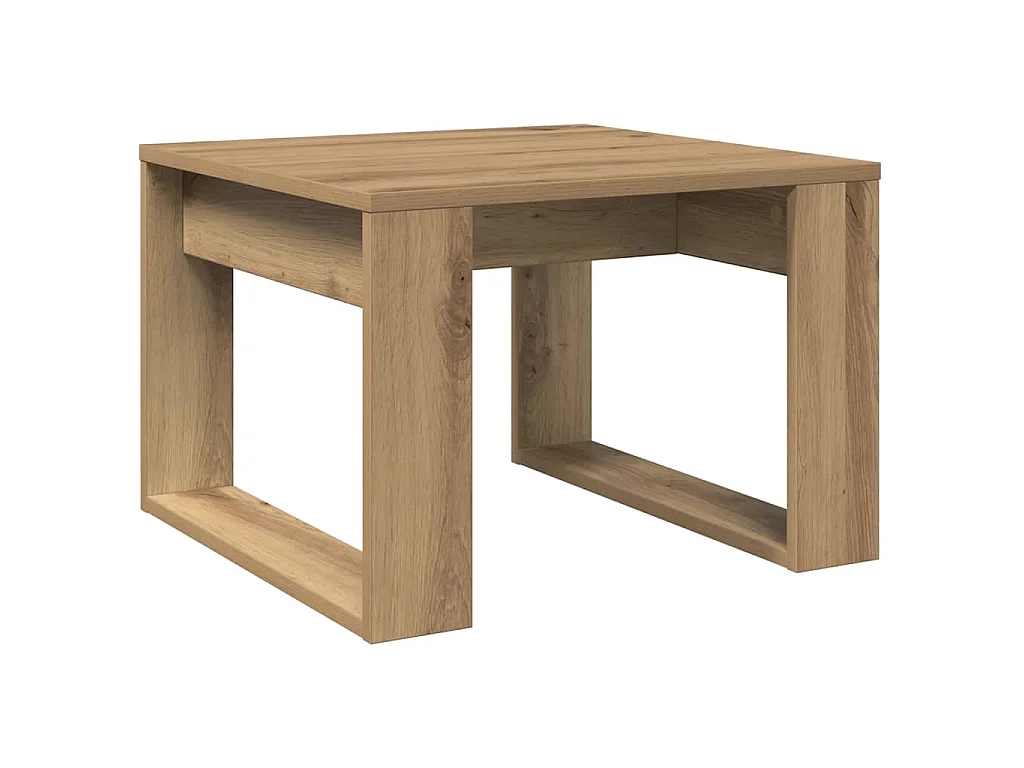 Tavolino da Salotto Rovere Artigianale 50x50x35cm in Truciolato