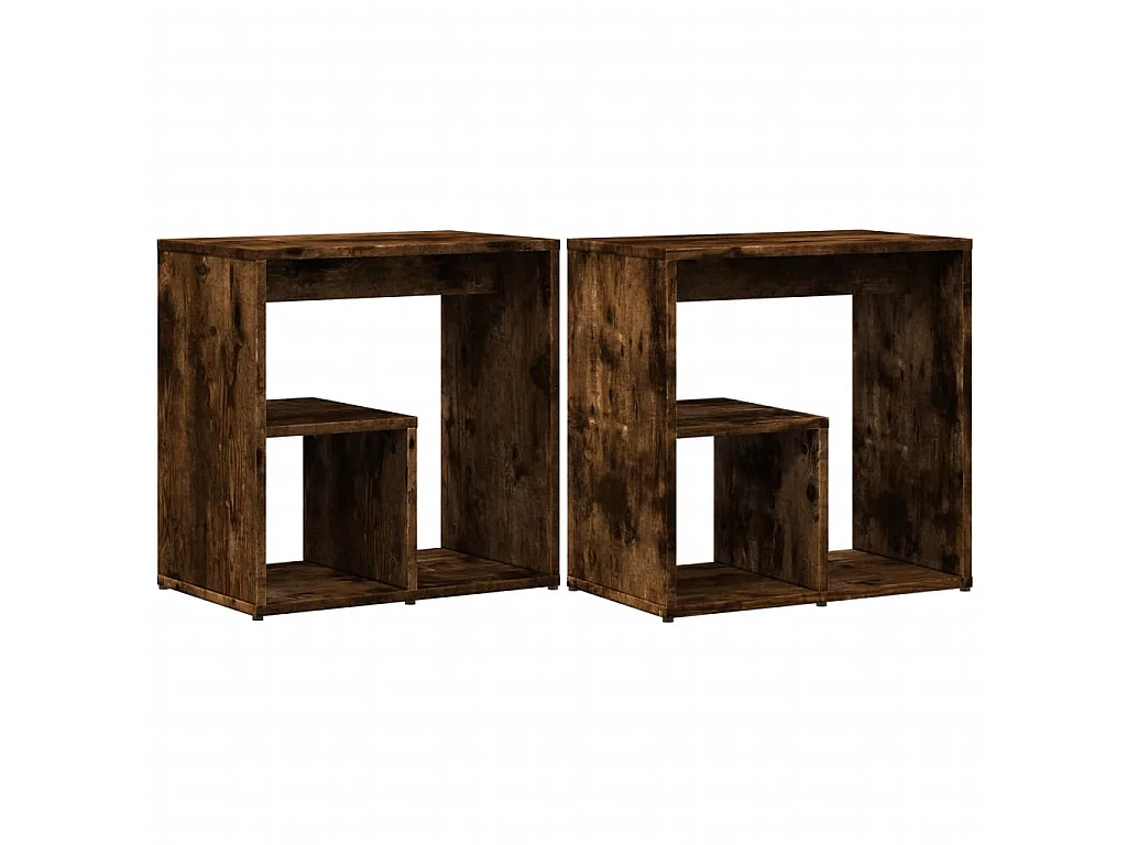 Mesas de apoio 2 pcs 50x30x50 cm deriv. madeira carvalho fumado
