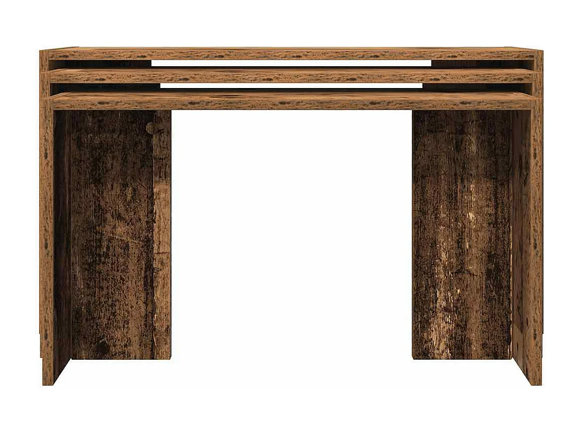 Tables gigognes 3 pcs vieux bois bois d'ingénierie