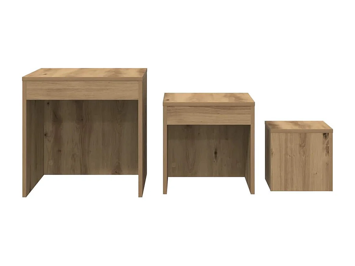 Satztische 3 Stk. Artisan-Eiche Holzwerkstoff