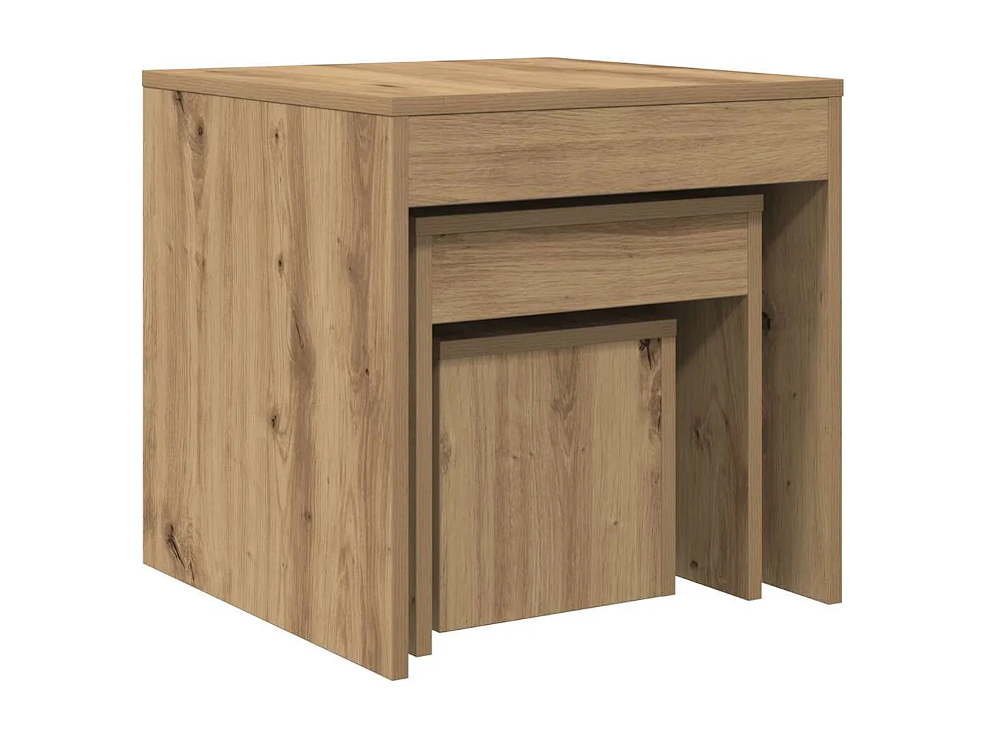 Satztische 3 Stk. Artisan-Eiche Holzwerkstoff