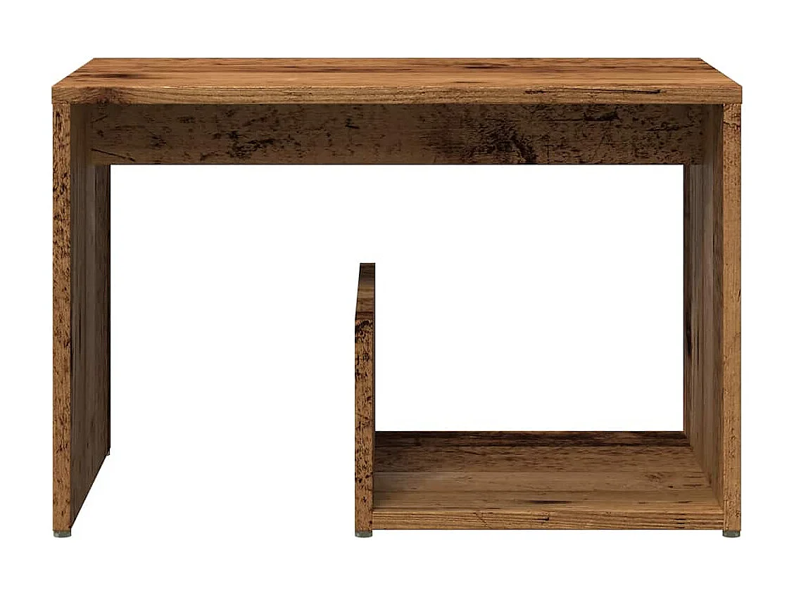 Table d'appoint vieux bois 59x36x38 cm bois d'ingénierie