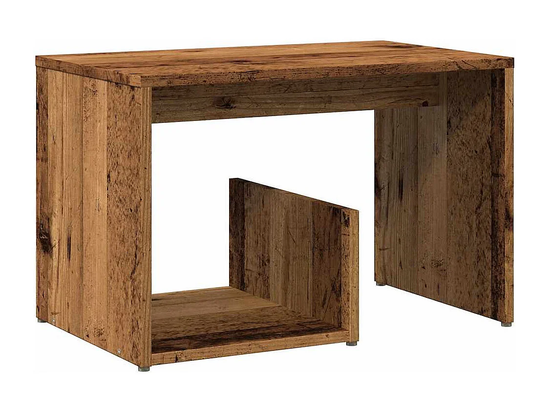 Table d'appoint vieux bois 59x36x38 cm bois d'ingénierie