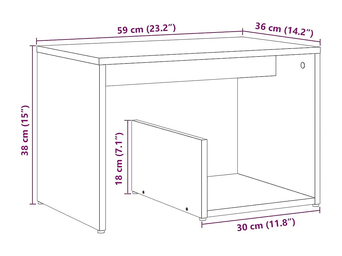 Beistelltisch Altholz-Optik 59x36x38 cm Holzwerkstoff