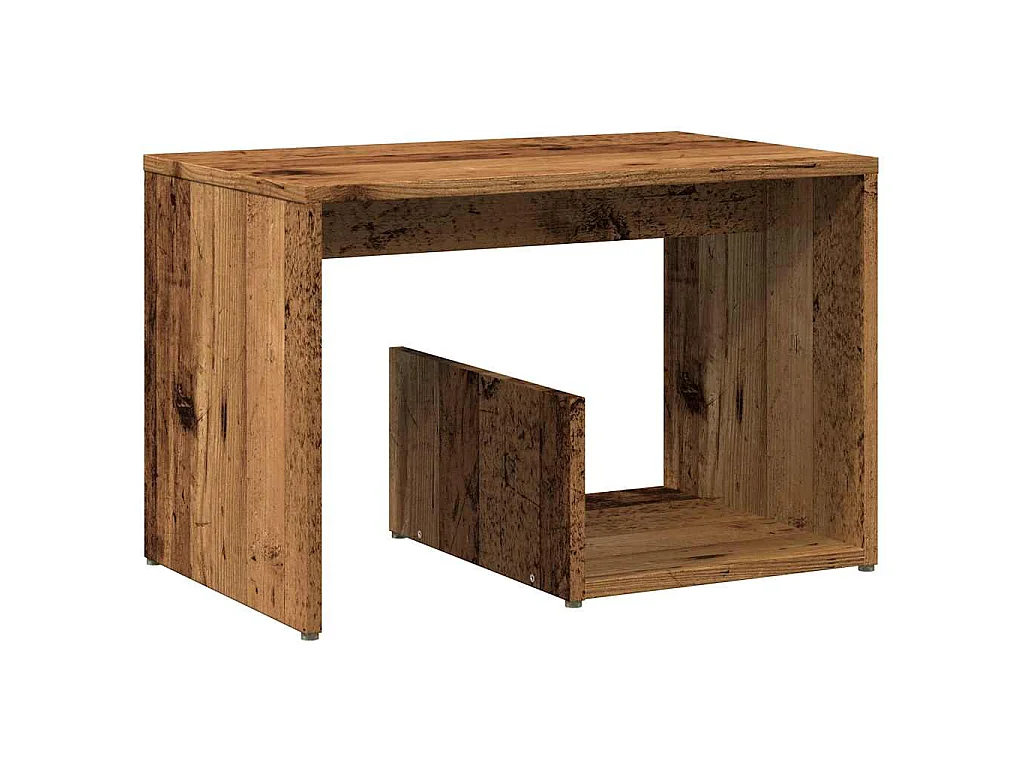 Table d'appoint vieux bois 59x36x38 cm bois d'ingénierie