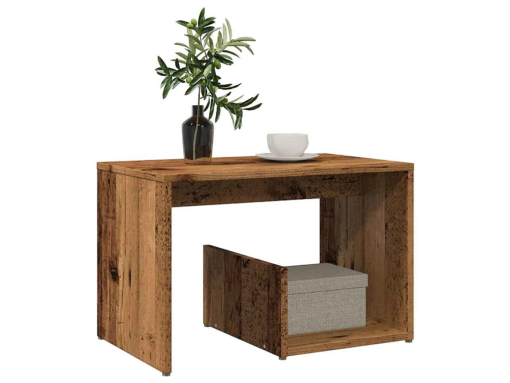Table d'appoint vieux bois 59x36x38 cm bois d'ingénierie