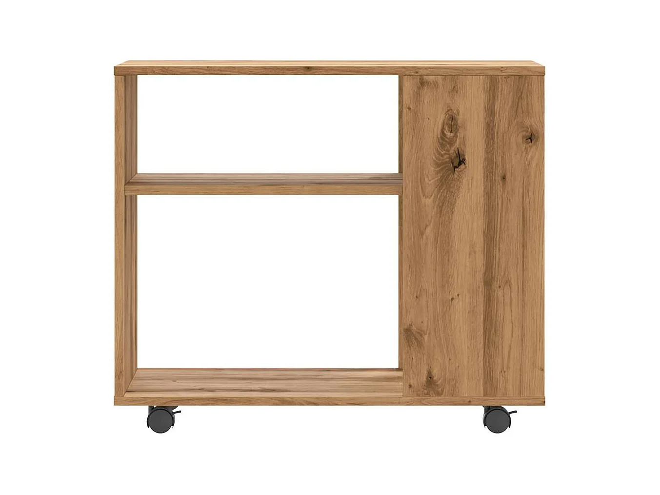 Table d'appoint chêne artisanal 70x35x55 cm bois d'ingénierie