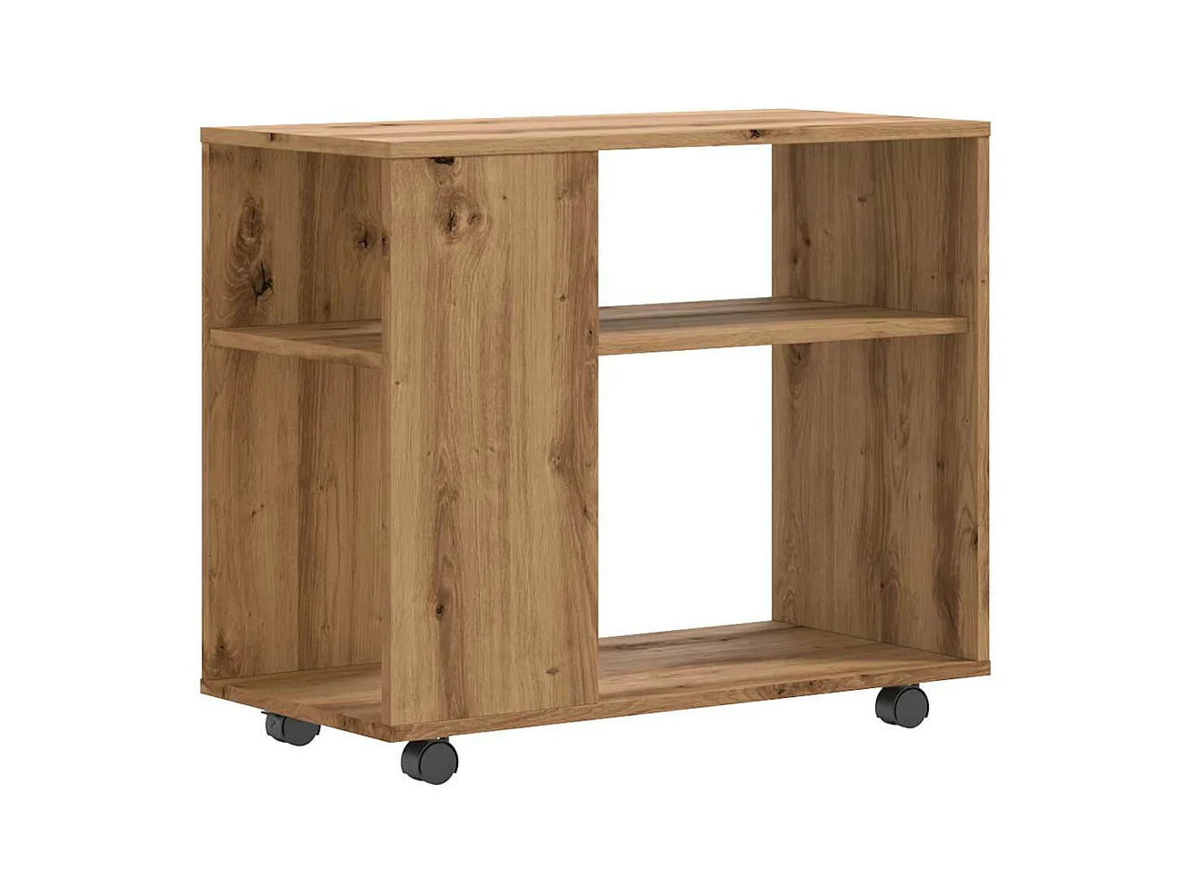 Table d'appoint chêne artisanal 70x35x55 cm bois d'ingénierie