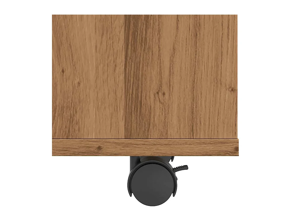 Table d'appoint chêne artisanal 70x35x55 cm bois d'ingénierie