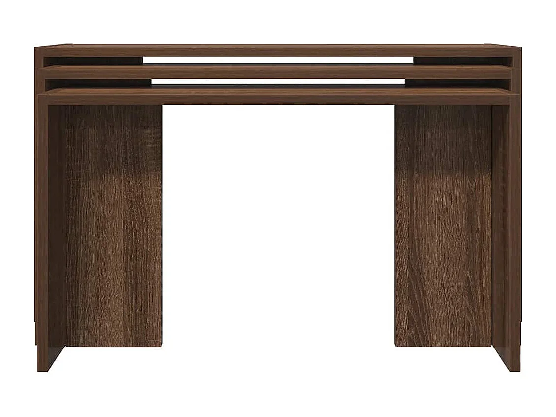 Mesas de encastrar 3 pcs derivados de madeira carvalho castanho