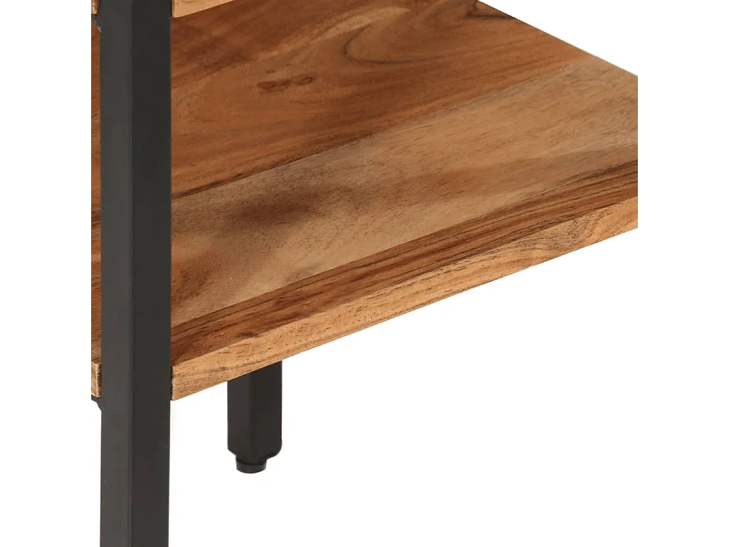 Beistelltisch 35x35x45 cm Massivholz Akazie und Eisen