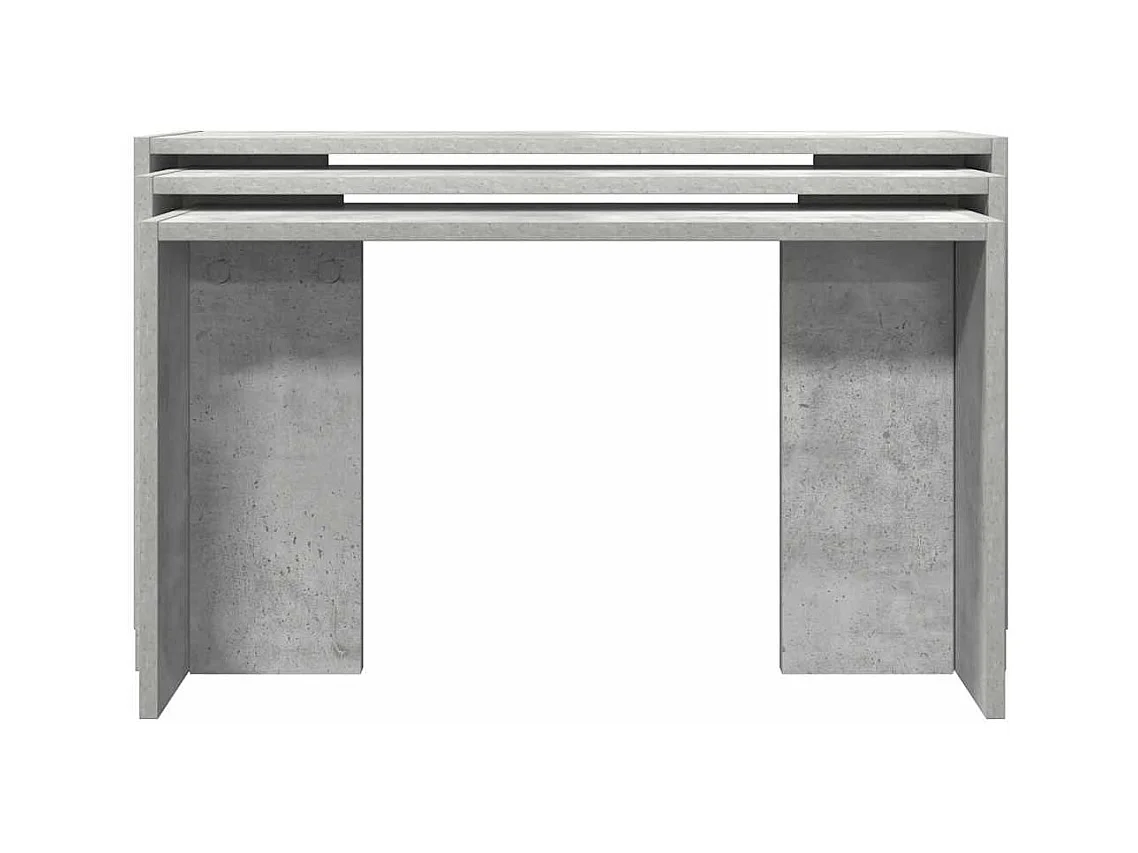 Tables gigognes 3 pcs gris béton bois d'ingénierie