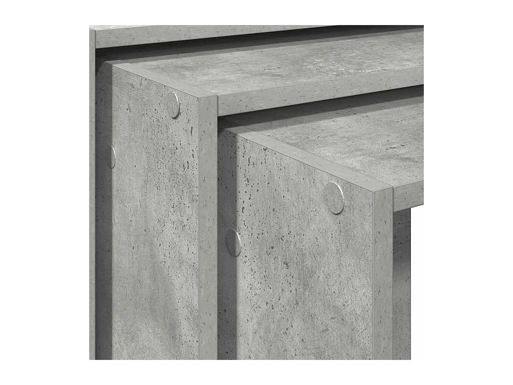 Tables gigognes 3 pcs gris béton bois d'ingénierie