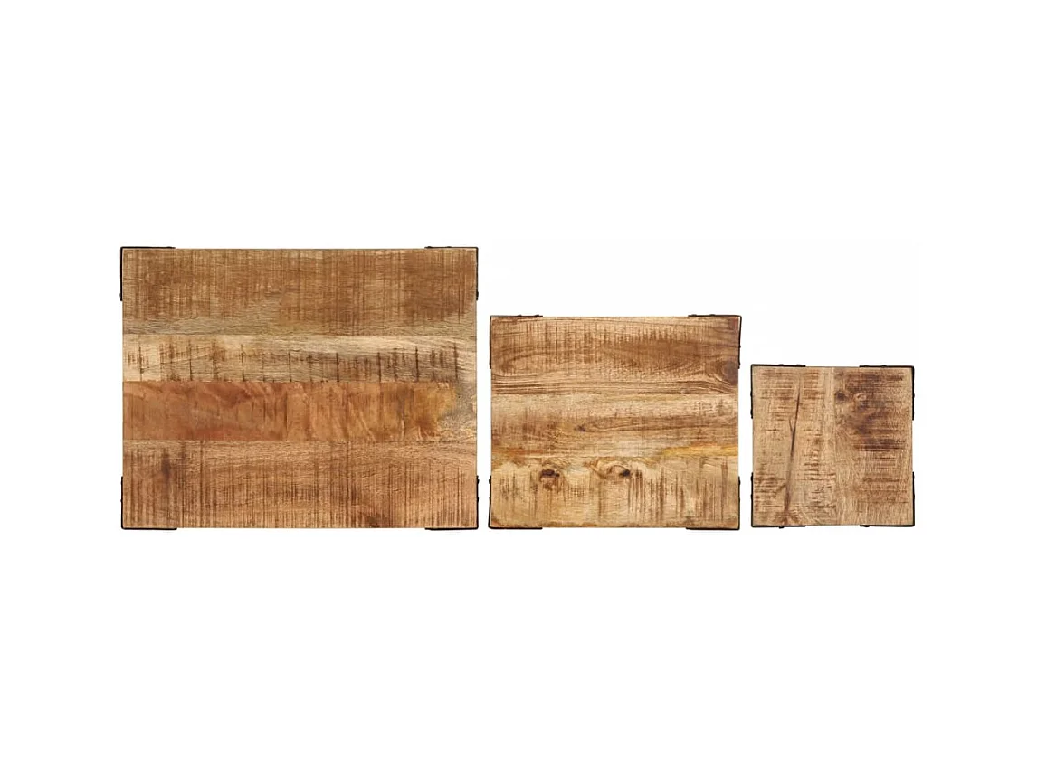 Beistelltische Satztische 3 Stk. Raues Massivholz Mango