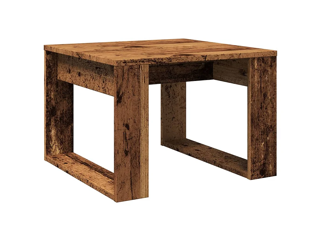 Table d'appoint vieux bois 50x50x35 cm bois d'ingénierie