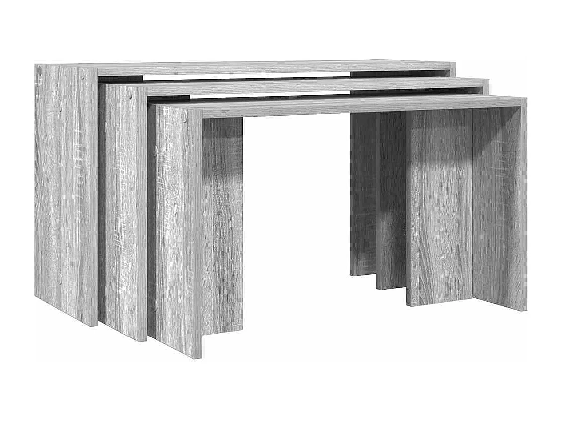 Tables gigognes 3 pcs sonoma gris bois d'ingénierie