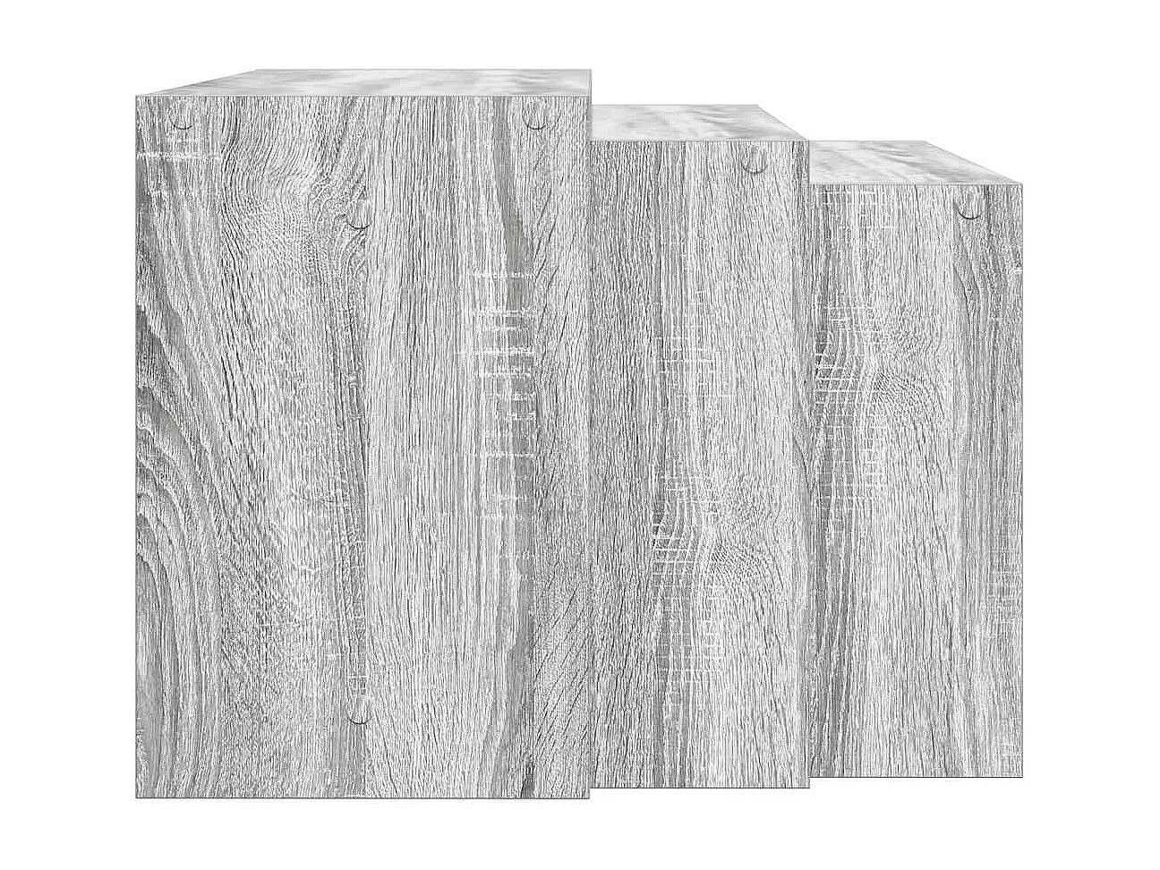 Tables gigognes 3 pcs sonoma gris bois d'ingénierie