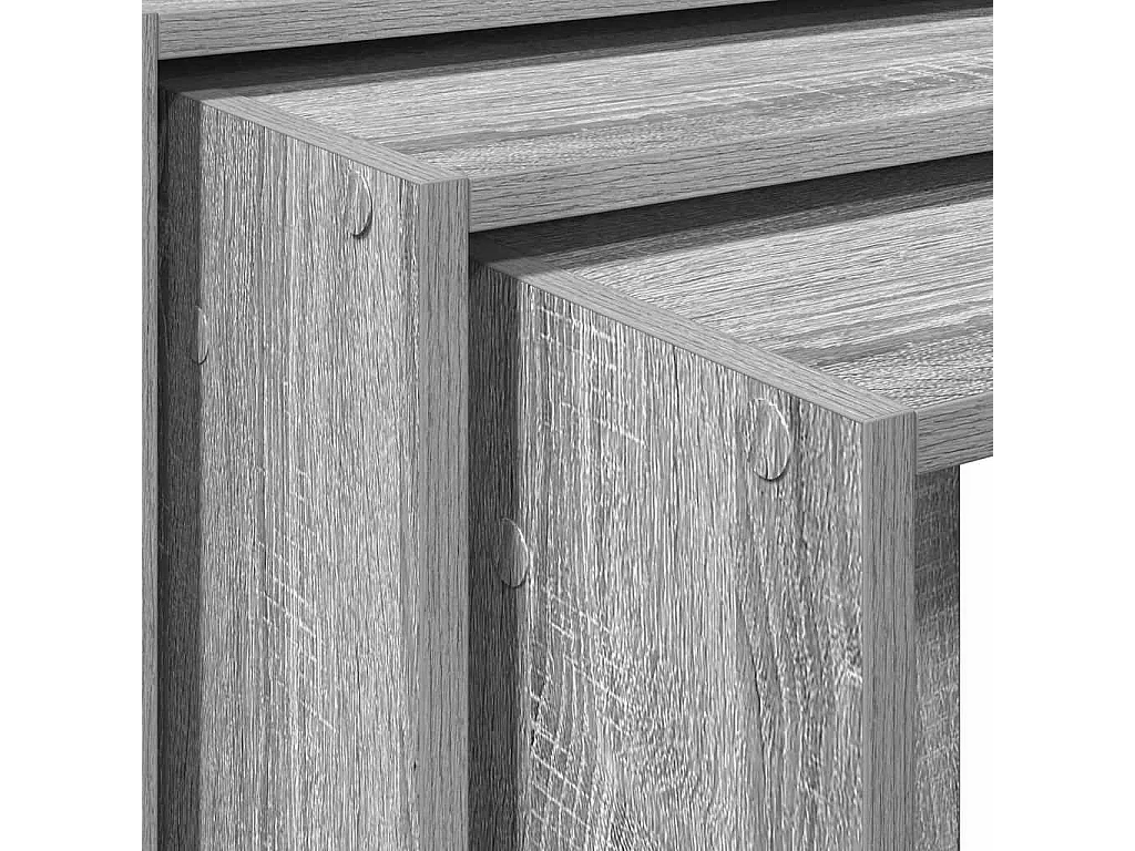 Tables gigognes 3 pcs sonoma gris bois d'ingénierie