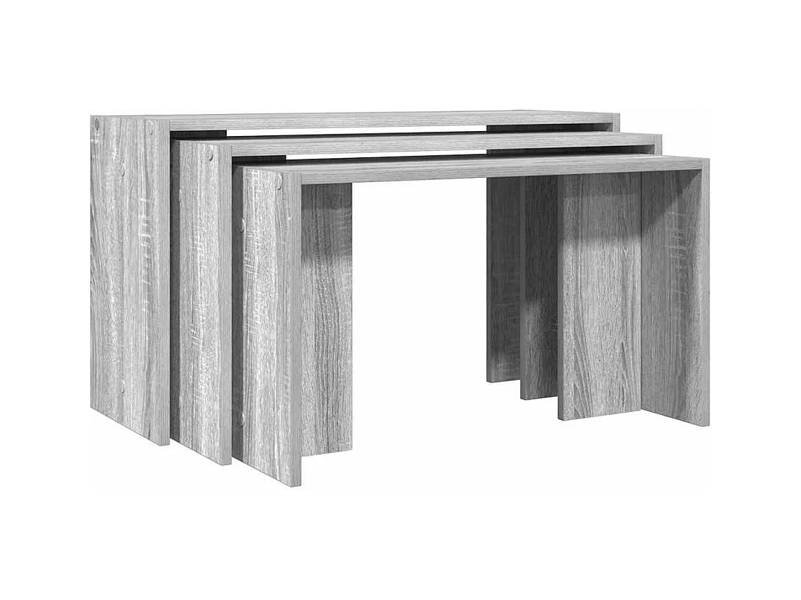 Tables gigognes 3 pcs sonoma gris bois d'ingénierie