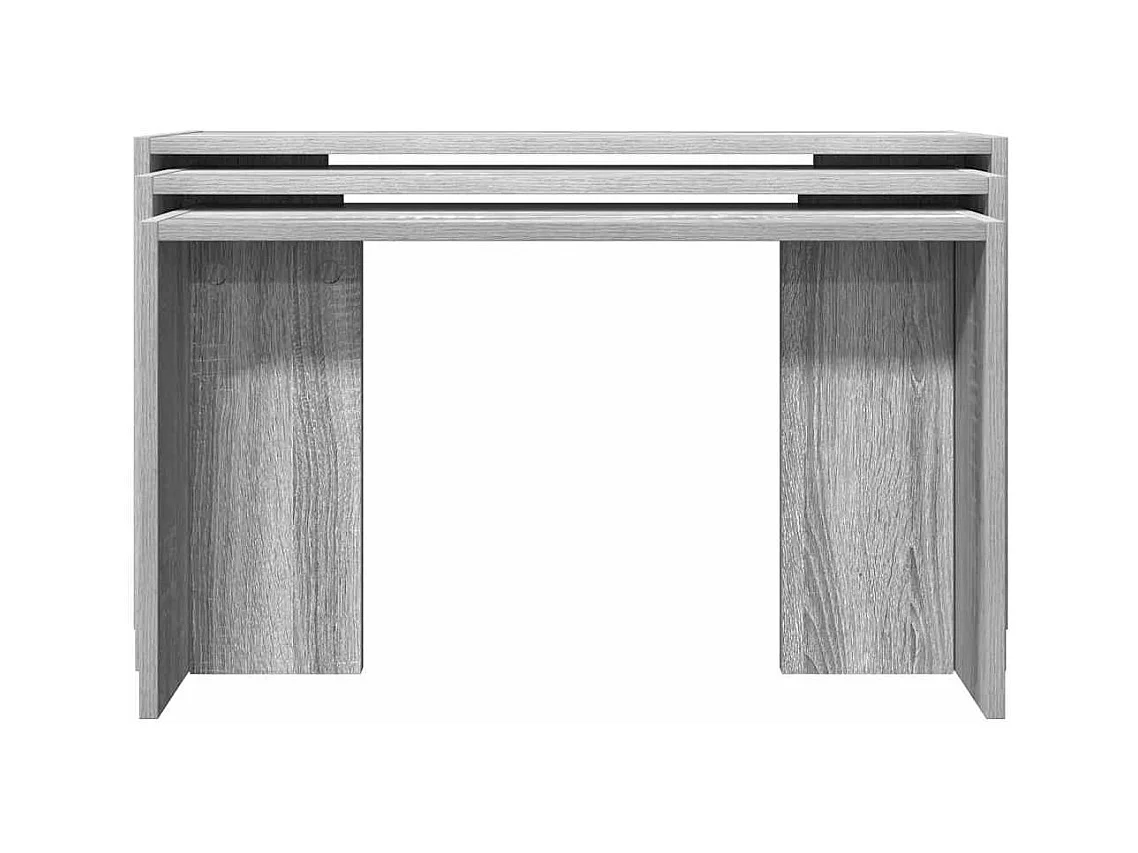 Tables gigognes 3 pcs sonoma gris bois d'ingénierie