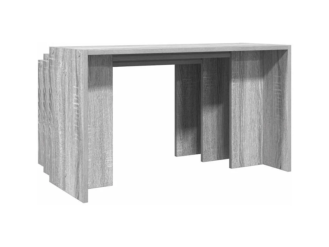 Tables gigognes 3 pcs sonoma gris bois d'ingénierie