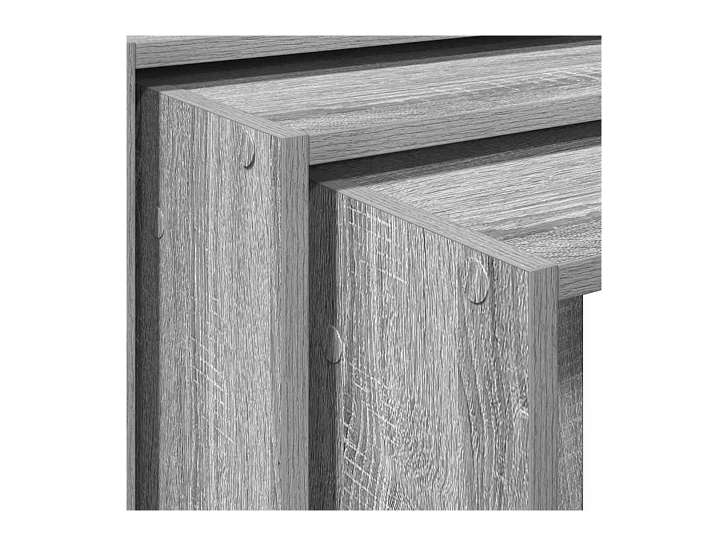 Tables gigognes 3 pcs sonoma gris bois d'ingénierie