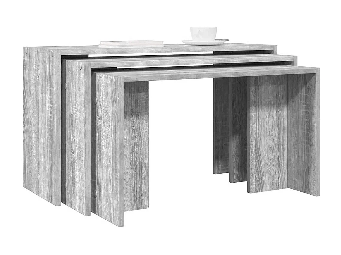 Tables gigognes 3 pcs sonoma gris bois d'ingénierie