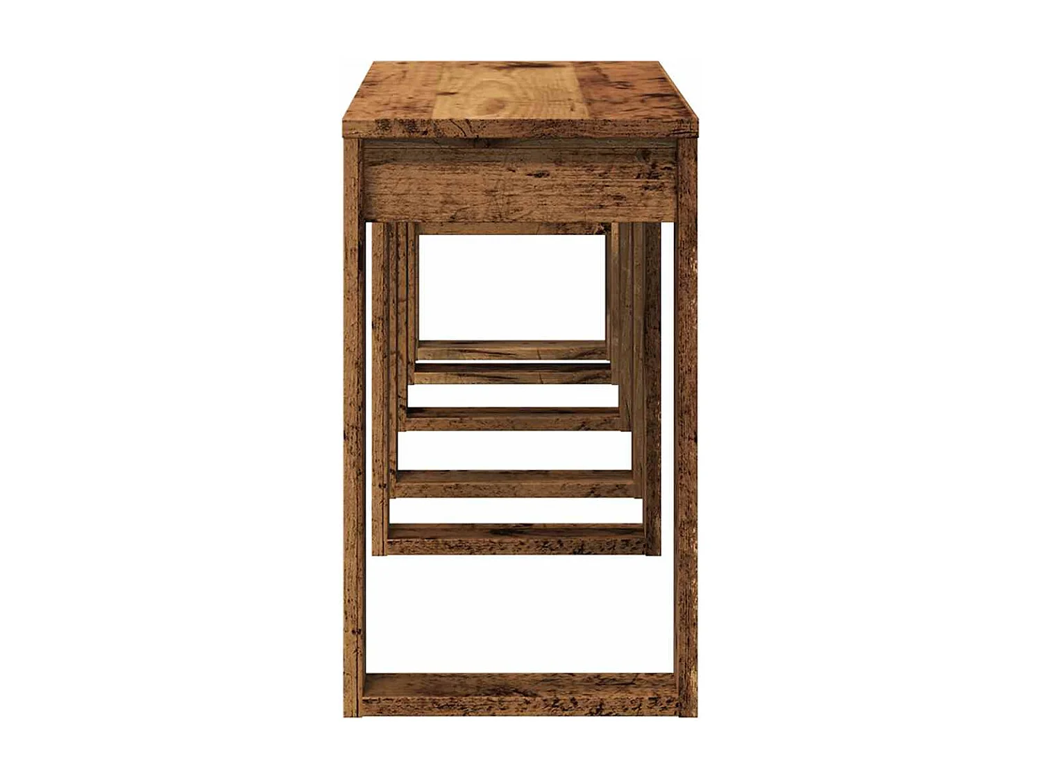 Tables gigognes 3 pcs vieux bois bois d'ingénierie