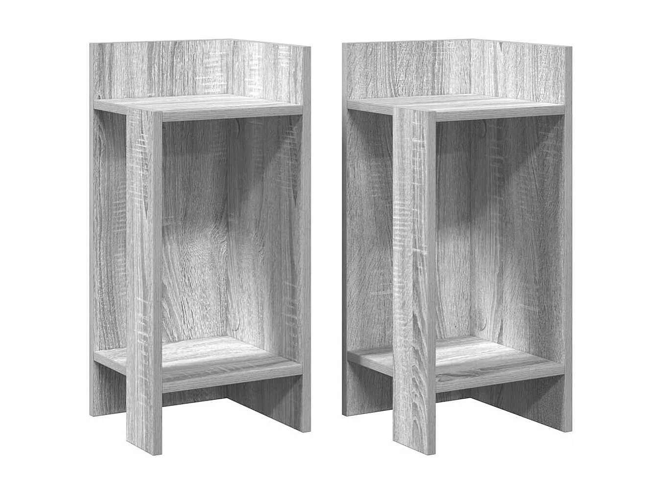 Tables d'appoint 2 pcs avec étagère sonoma gris 25,5x27x60 cm