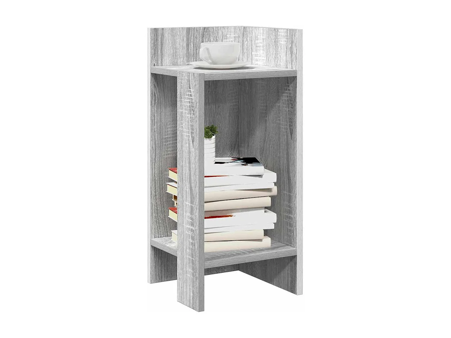 Tables d'appoint 2 pcs avec étagère sonoma gris 25,5x27x60 cm