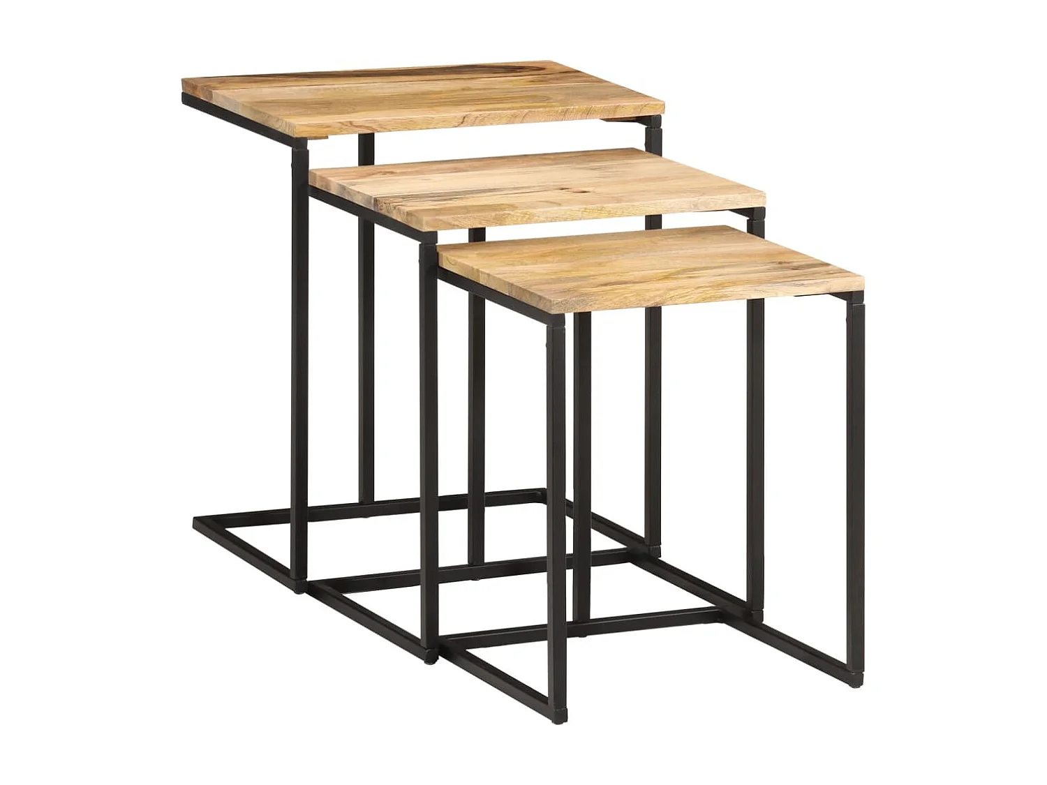 Tables gigognes 3 pcs bois massif d'acacia