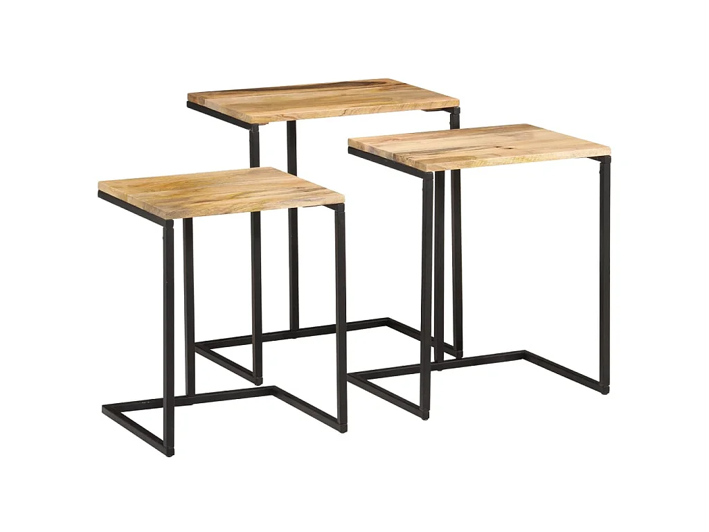 Satztische 3 Stk. Massivholz Akazie