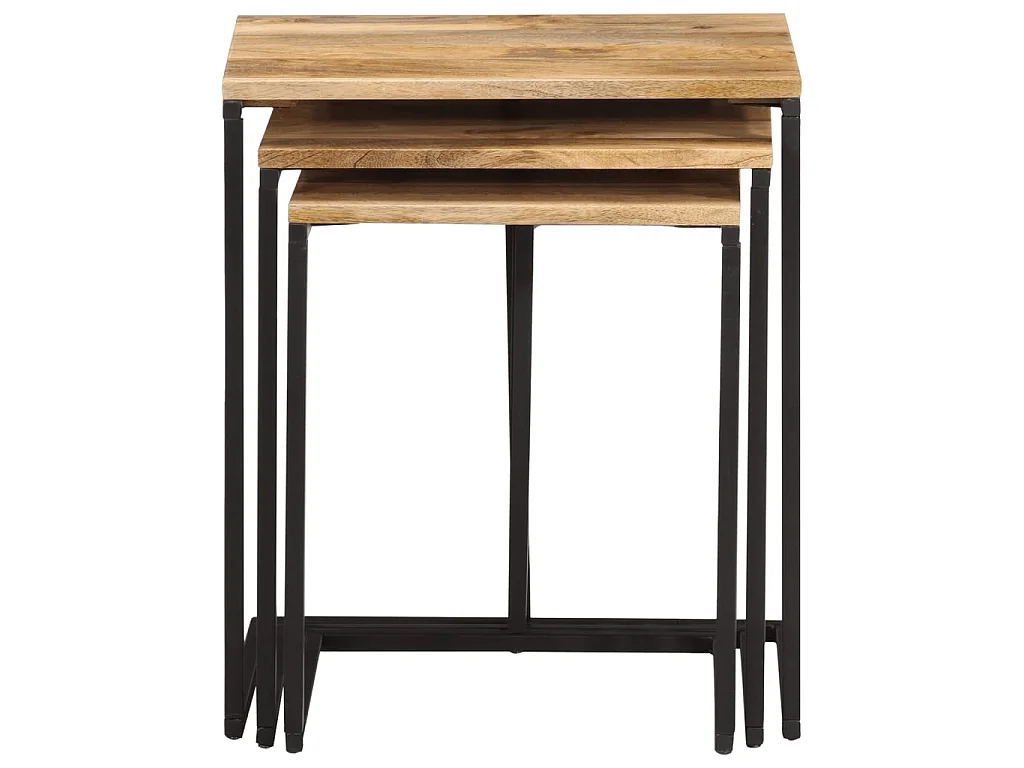 Satztische 3 Stk. Massivholz Akazie