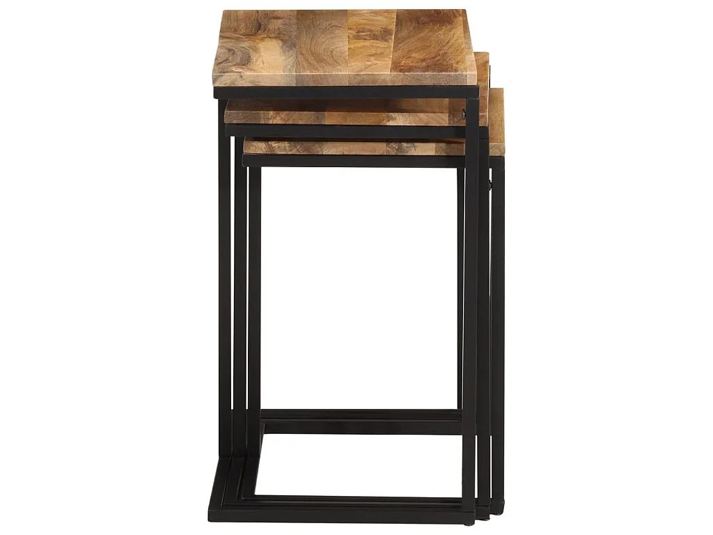 Satztische 3 Stk. Massivholz Akazie