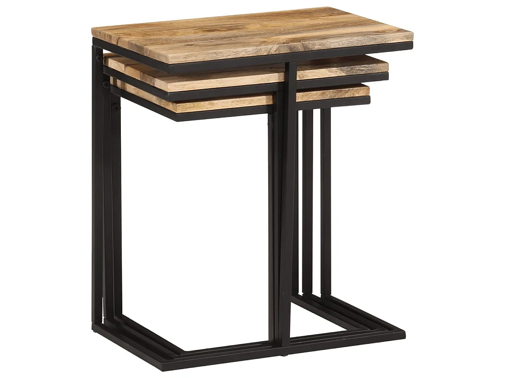 Satztische 3 Stk. Massivholz Akazie