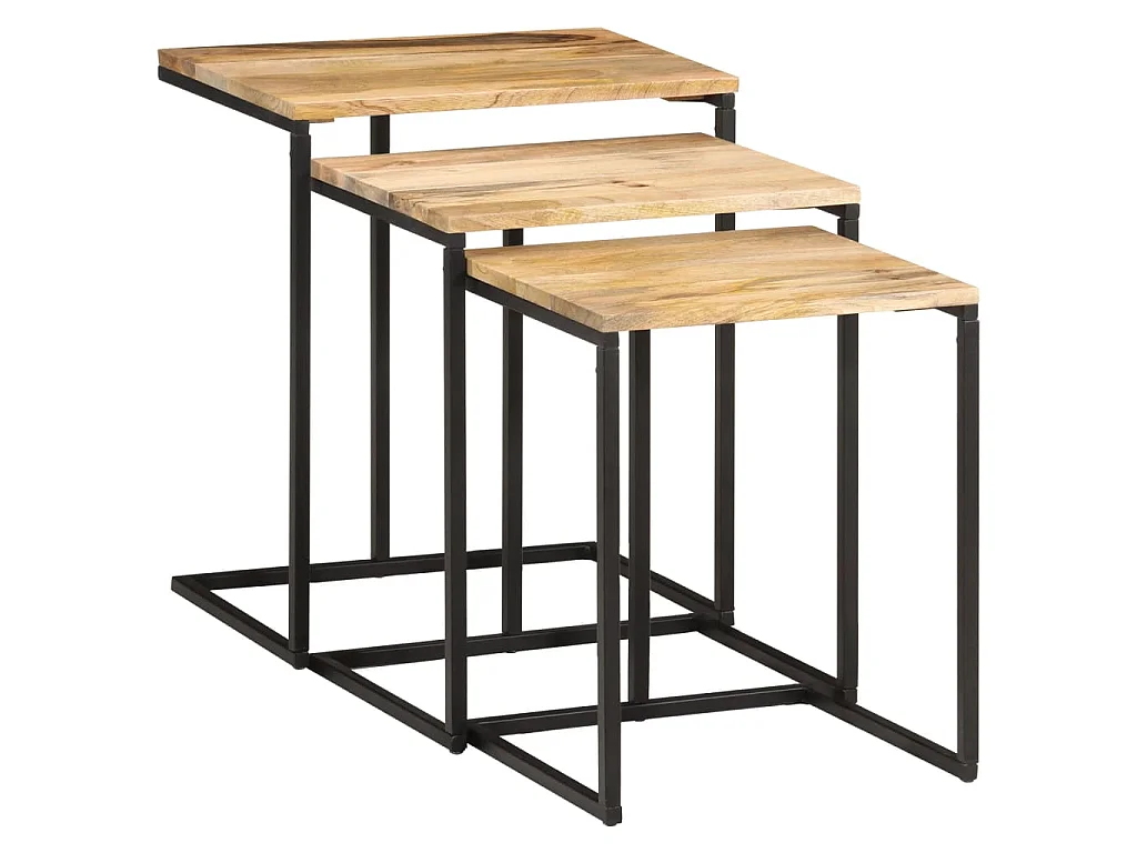 Satztische 3 Stk. Massivholz Akazie