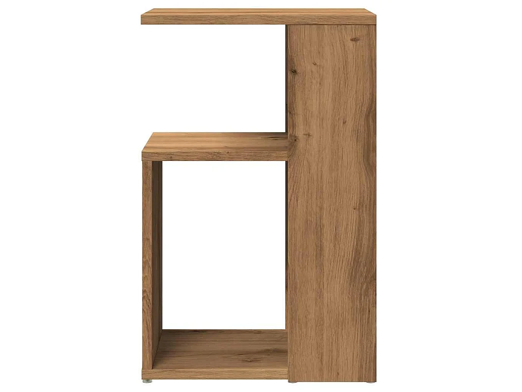 Bijzettafel 36x30x56 cm bewerkt hout artisanaal eikenkleurig