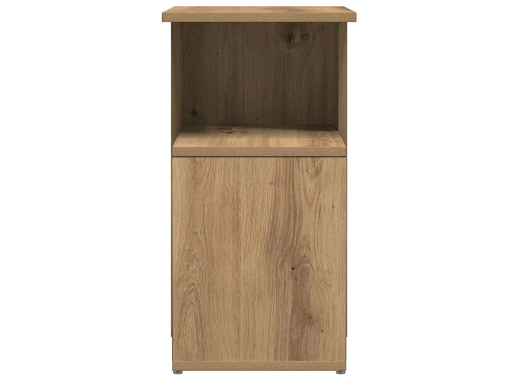 Bijzettafel 36x30x56 cm bewerkt hout artisanaal eikenkleurig