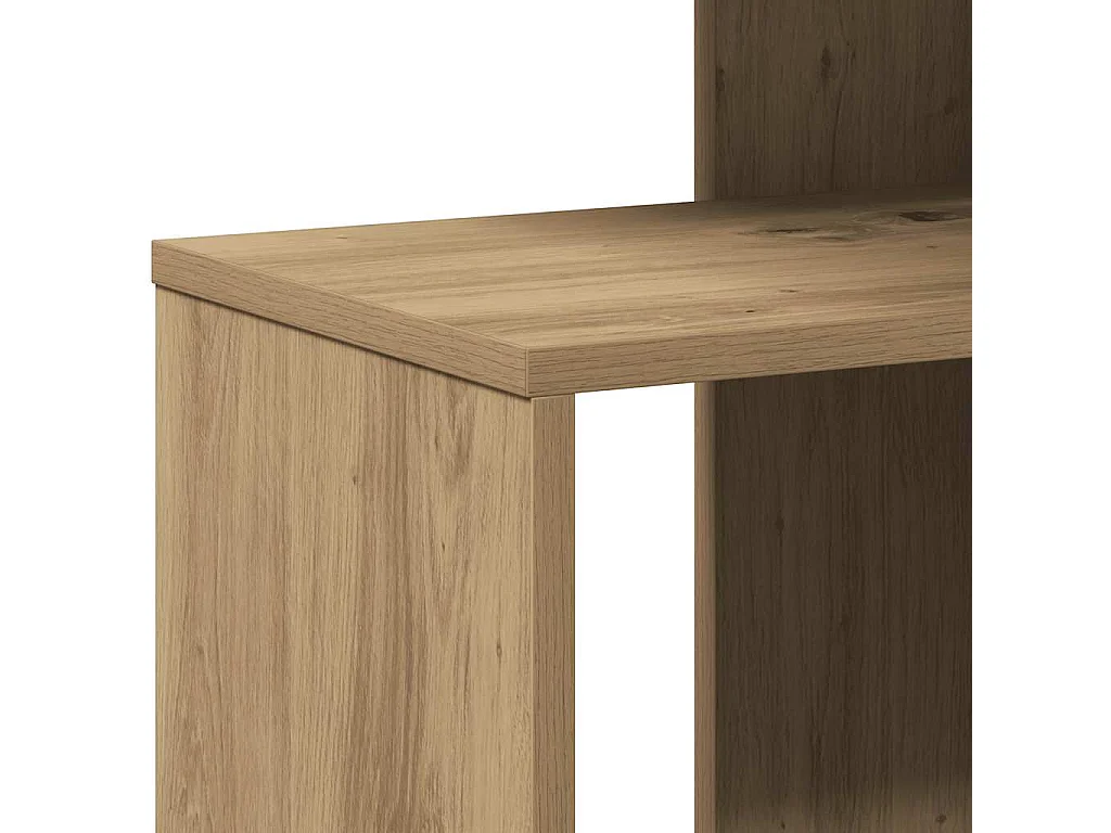 Bijzettafel 36x30x56 cm bewerkt hout artisanaal eikenkleurig