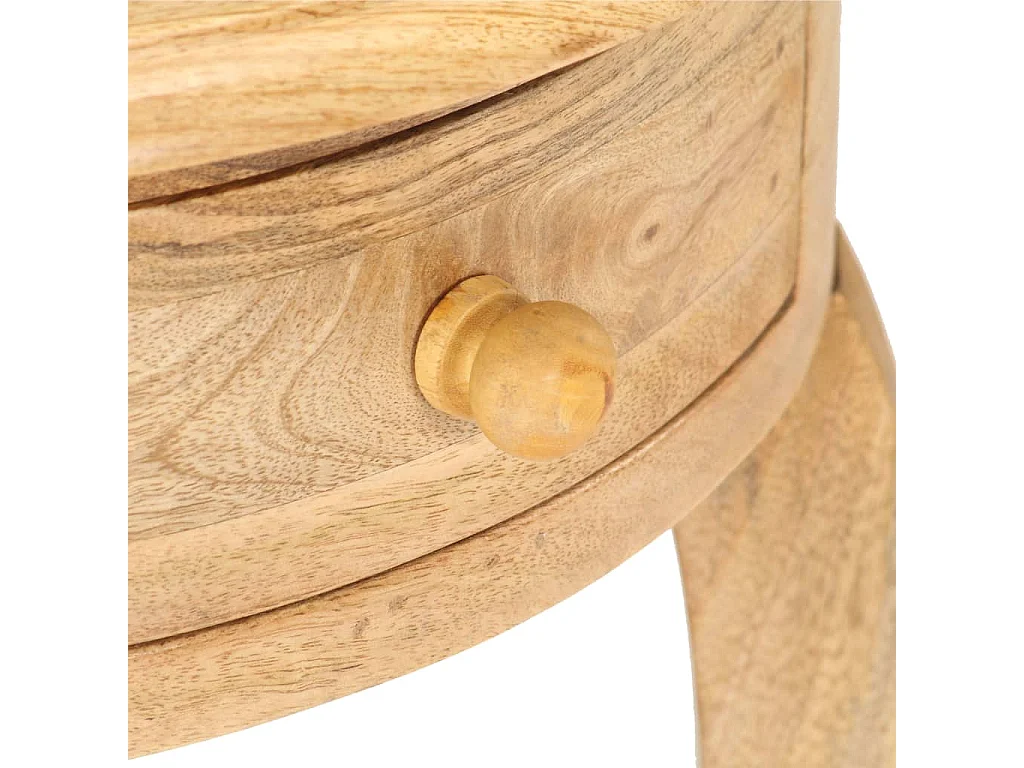 Mesa auxiliar de madera maciza de mango 37x37x61 cm