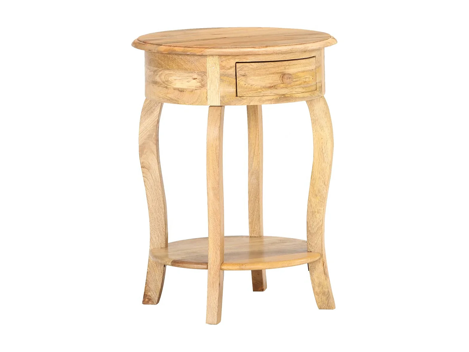 Mesa auxiliar de madera maciza de mango 37x37x61 cm