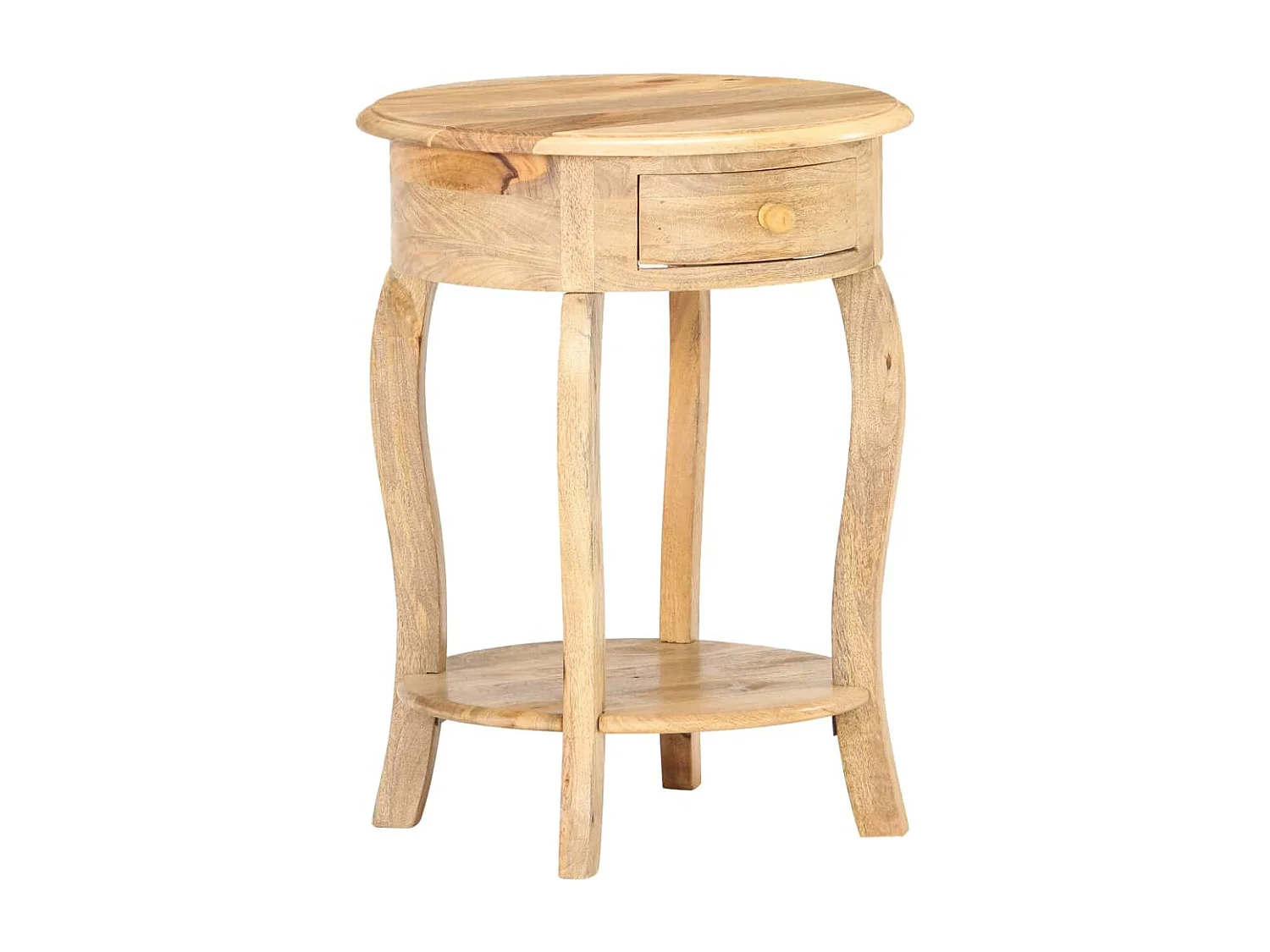 Mesa auxiliar de madera maciza de mango 37x37x61 cm