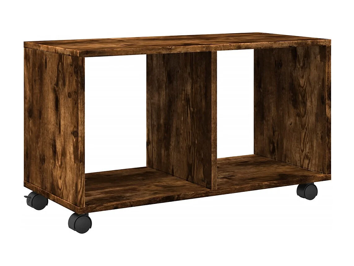 Rolkast 72x33x42,5 cm bewerkt hout gerookt eikenkleurig