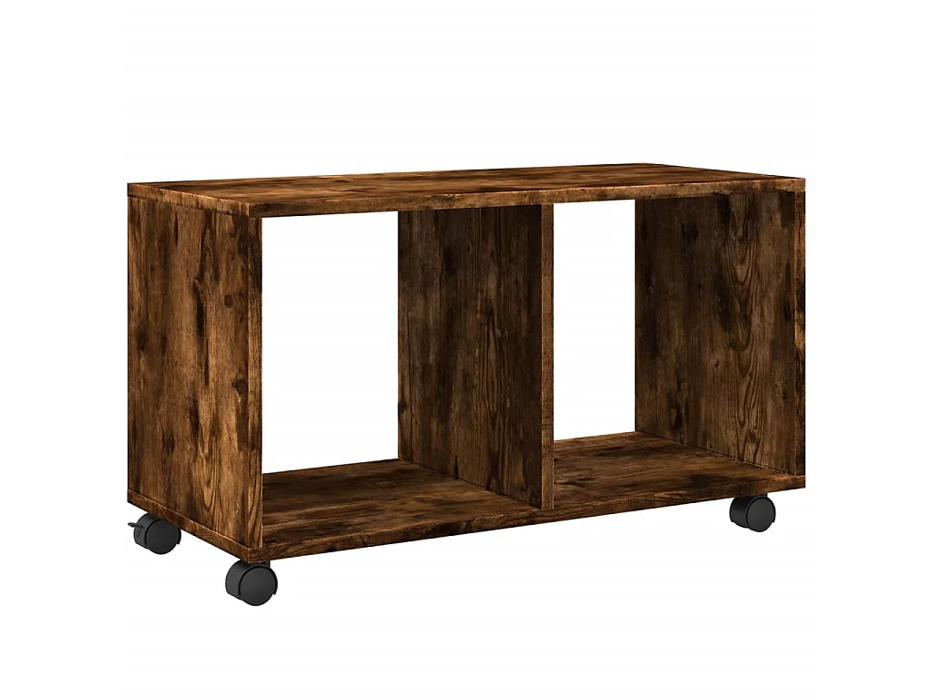 Armoire roulante chêne fumé 72x33x42,5 cm bois d'ingénierie