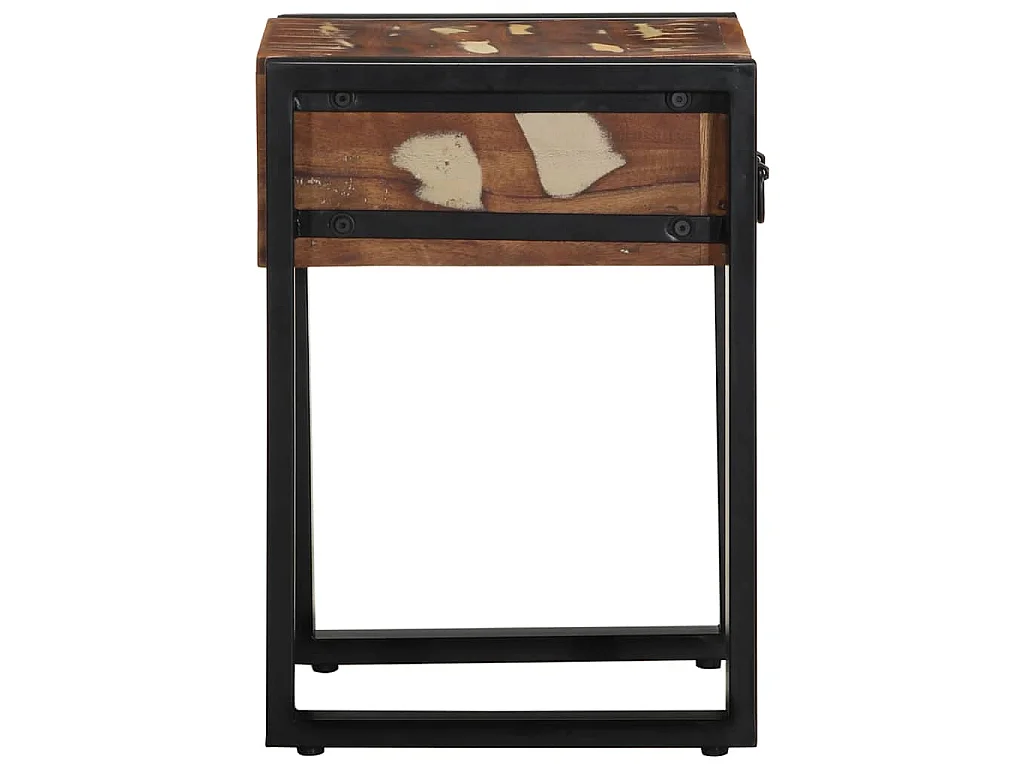 Tavolino Multicolore 35x35x50 cm in Legno Massello Recupero
