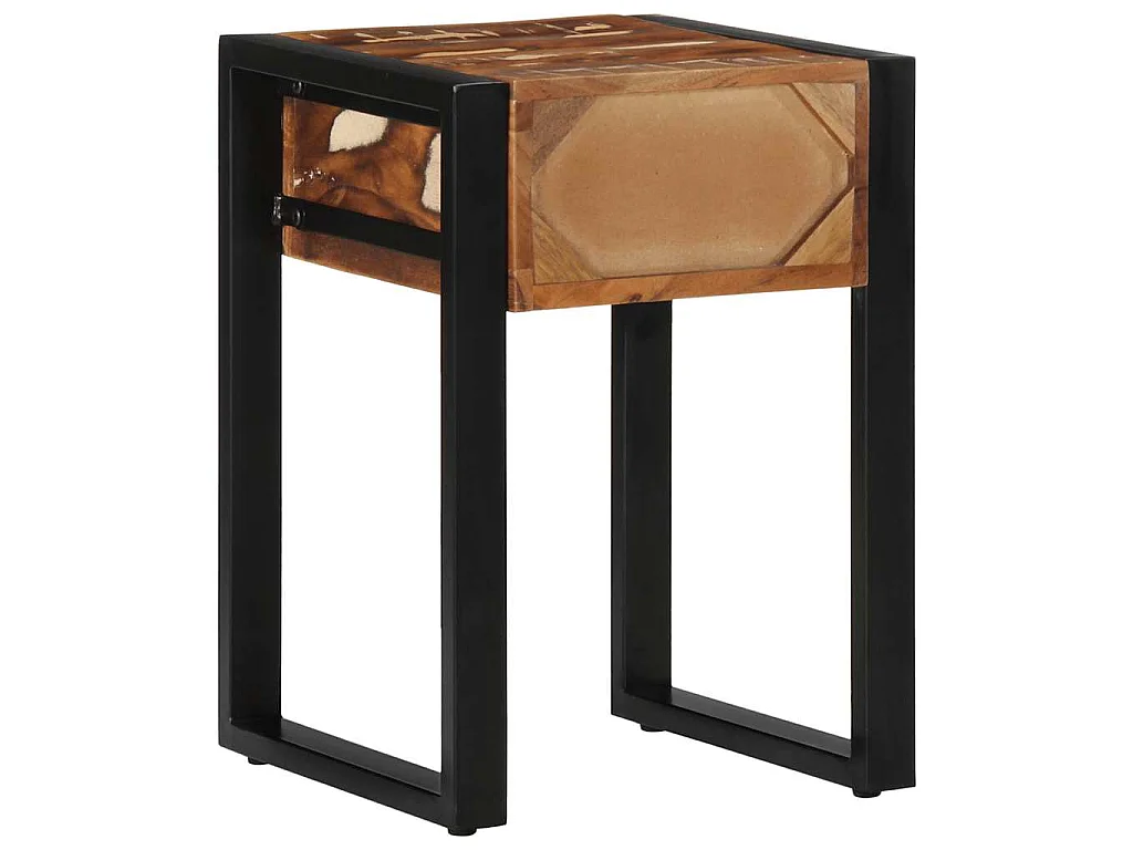 Tavolino Multicolore 35x35x50 cm in Legno Massello Recupero