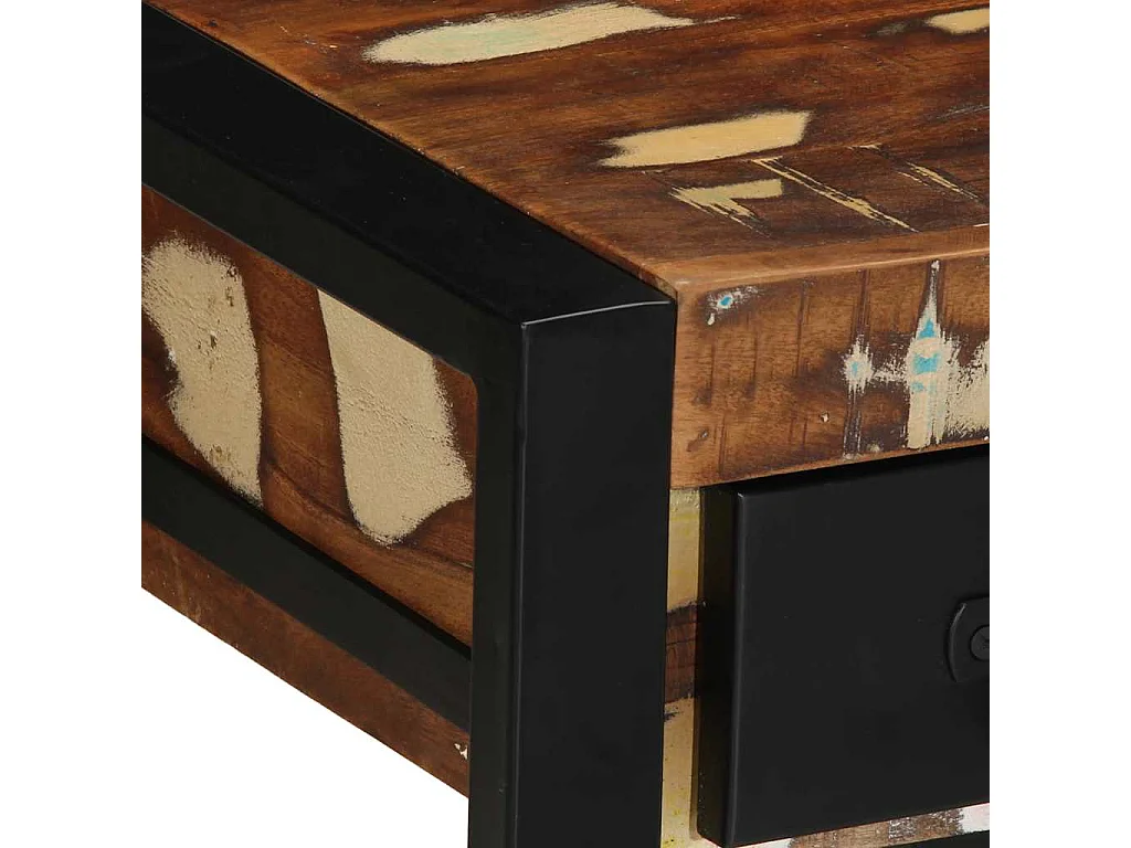 Tavolino Multicolore 35x35x50 cm in Legno Massello Recupero