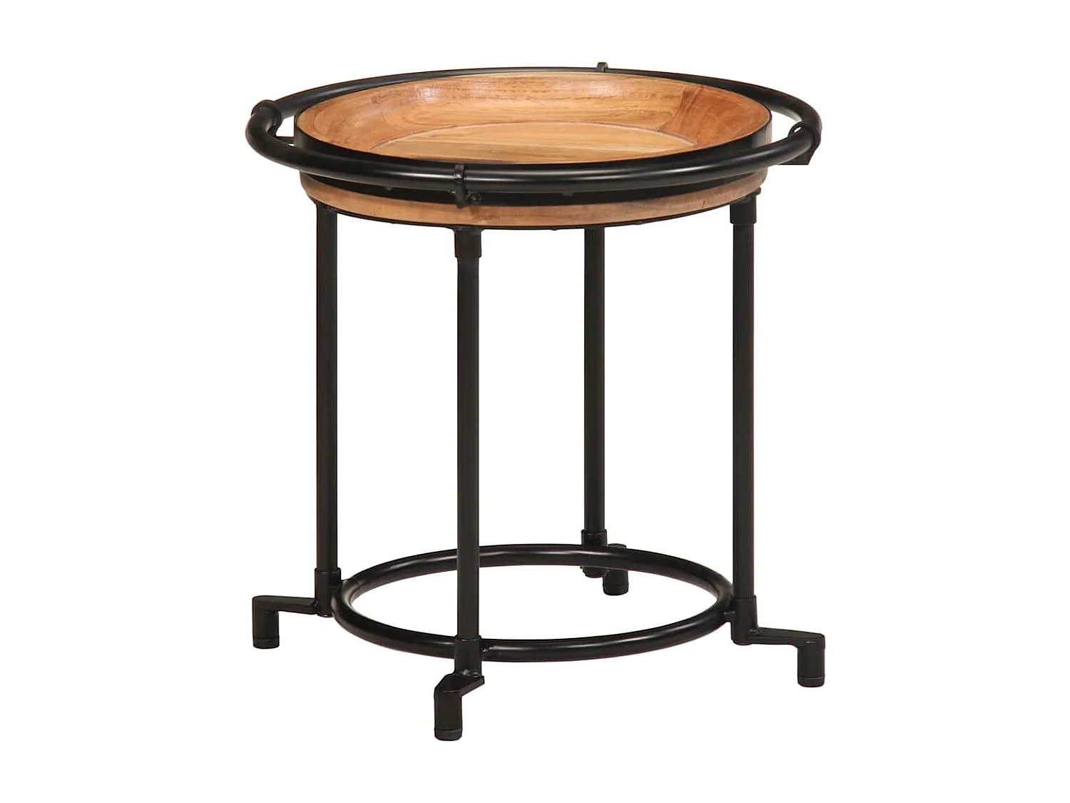 Ensemble de table d'appoint 2 pcs bois massif d'acacia